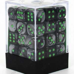 Set de 36 dés 6 - GEMINI - Noir-Gris / Vert
