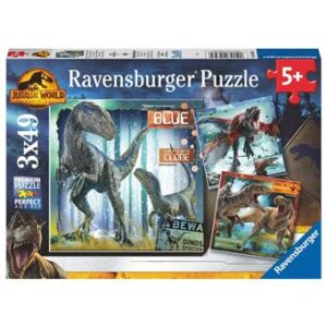 Puzzles 3X 49 pièces - T-Rex et autres Dinosaures