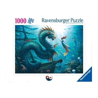 Puzzle 1000 pièces - Dragon, Sirene et Tortues