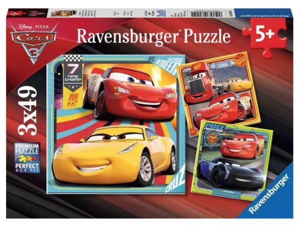 Puzzles 3X 49 pièces - Les légendes de la route : Cars